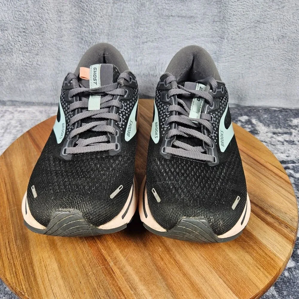 Brooks Ghost 14 Womens Shoes Size 8 Black Pink Athletic Running Walking Sneakers